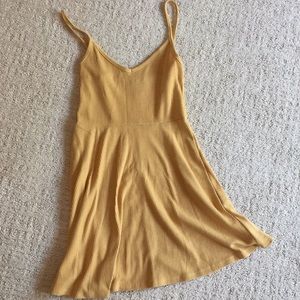 Forever 21 ribbed yellow mini dress